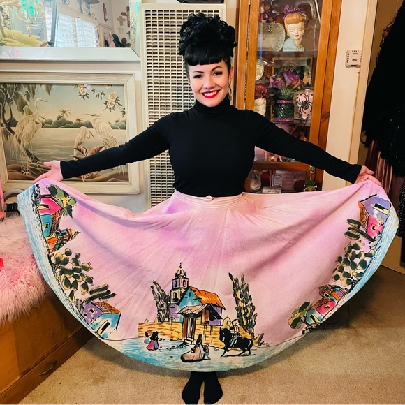 Vintage Mexican Circle Skirt - Picture 1 of 3